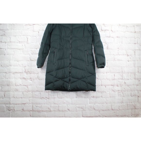 LL Bean Black Stretch Down Puffer Waterproof Hooded Coat Size M - Picture 2 of 9